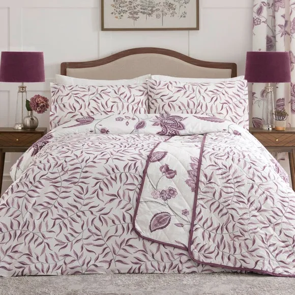 Reversible Duvet Cover Set - Purple, Polycotton