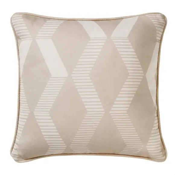 Square Cushion Geometric Pattern - Natural
