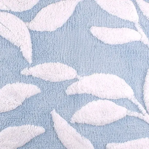 Tufted Bath Mat with Anti-Slip - Blue, Cotton