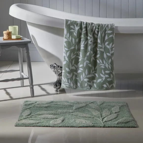 Tufted Bath Mat with Anti-Slip - Sage, Cotton