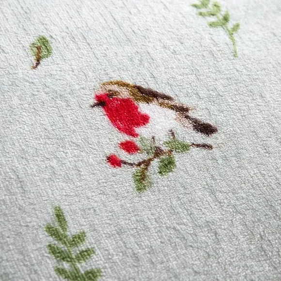 Winter Robin Duvet Cover Set - Duck Egg, Polyester