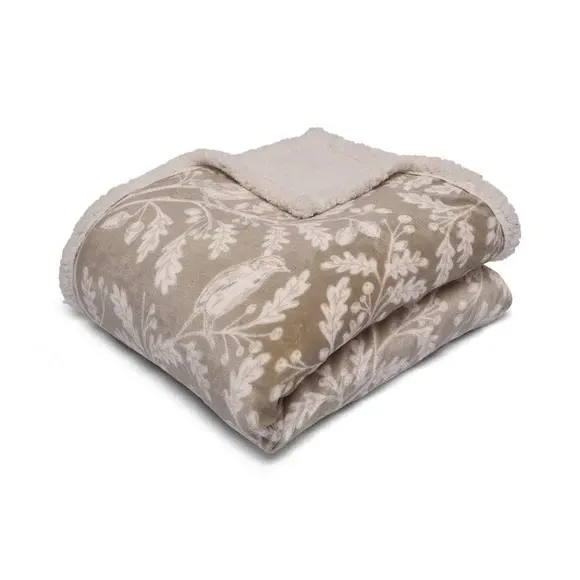Woodland Owls Bedspread - Sage, Fleece