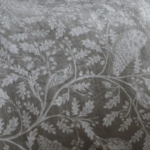 Woodland Owls Bedspread - Sage, Fleece