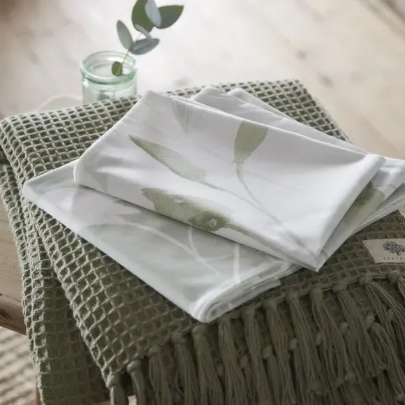 Duvet Cover Set with Pillowcase - Green, Cotton