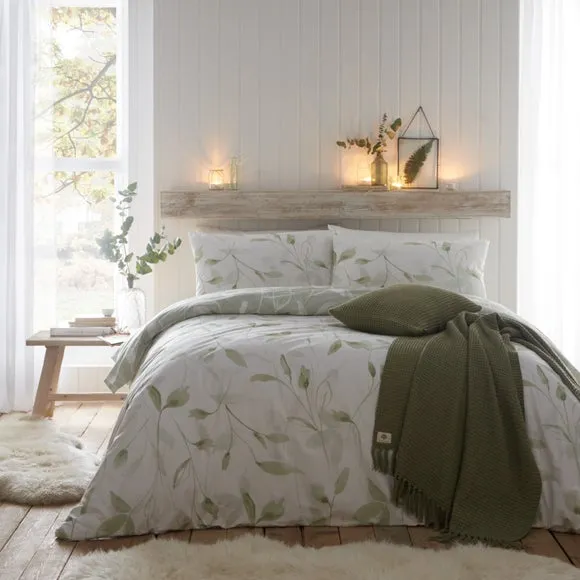 Duvet Cover Set with Pillowcase - Green, Cotton image