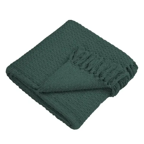 Oversized Bedspread Woven Throw - Green, Cotton