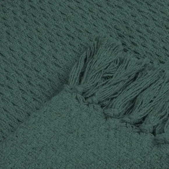 Oversized Bedspread Woven Throw - Green, Cotton