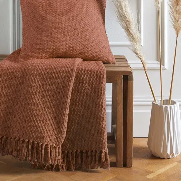 Oversized Throw Blanket - Terracotta, Cotton