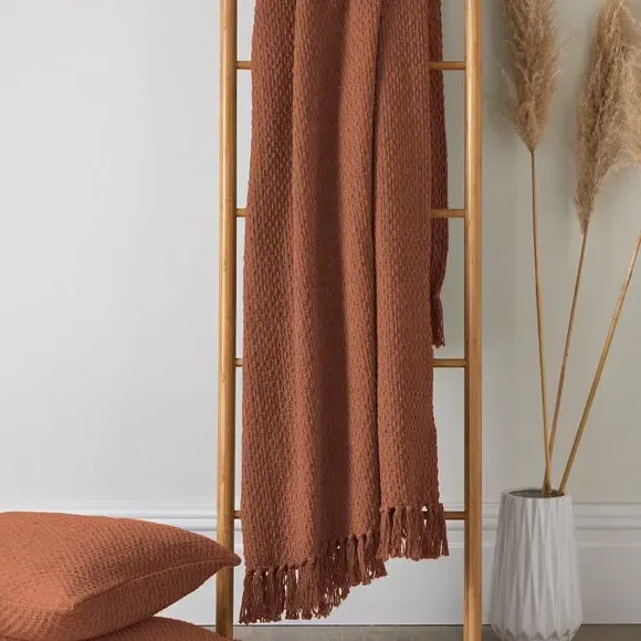 Oversized Throw Blanket - Terracotta, Cotton