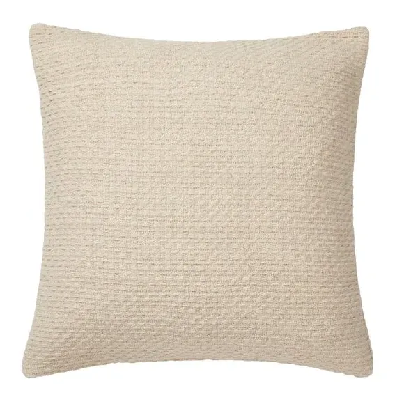 Square Cushion with Basket Weave - Cream, Cotton image