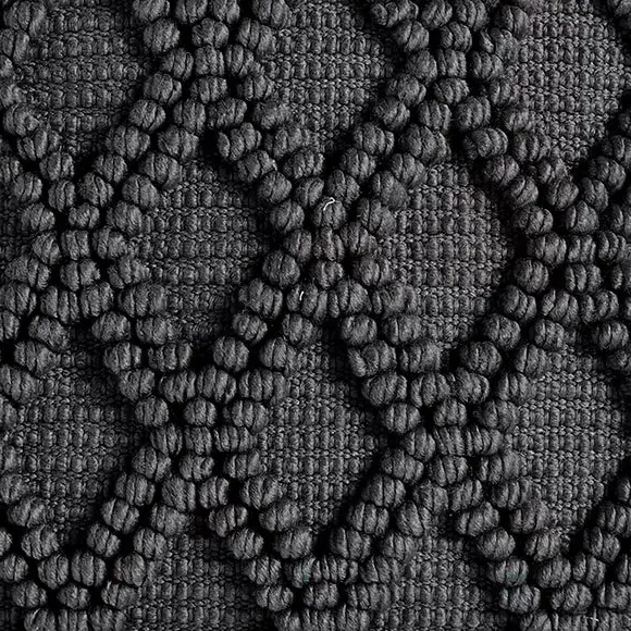 Square Outdoor Cushion with Tassels - Black