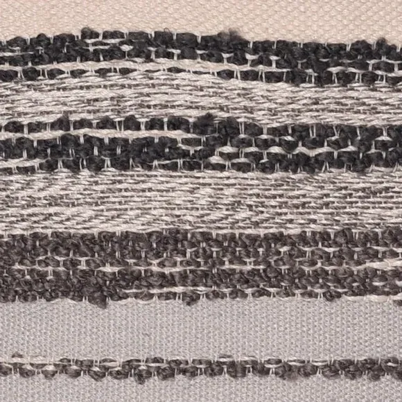 Square Outdoor Cushion with Tassels - Black