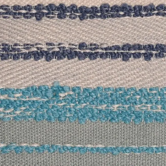 Square Outdoor Cushion with Tassels - Blue