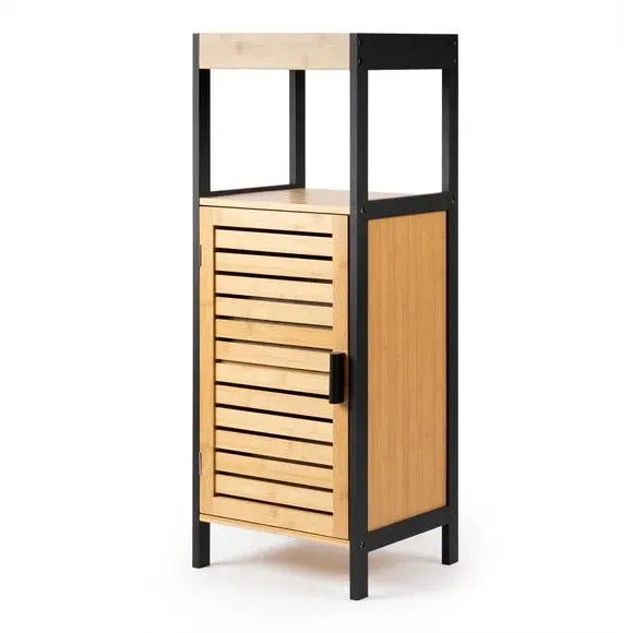 1 Door Storage Unit - Black, Bamboo