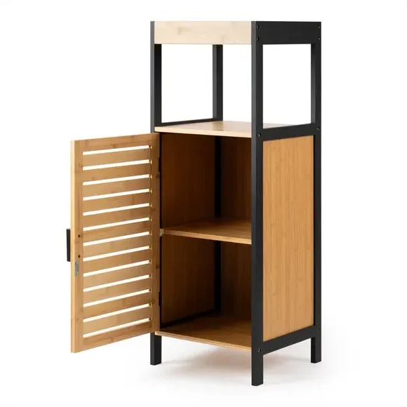 1 Door Storage Unit - Black, Bamboo