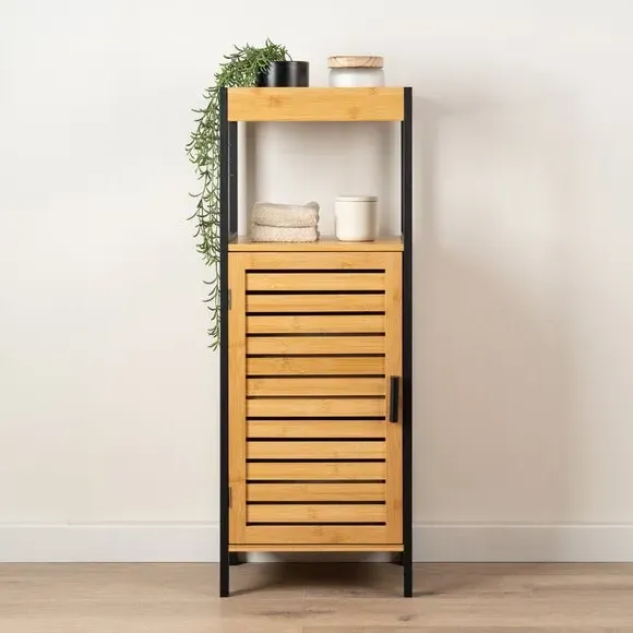 1 Door Storage Unit - Black, Bamboo image