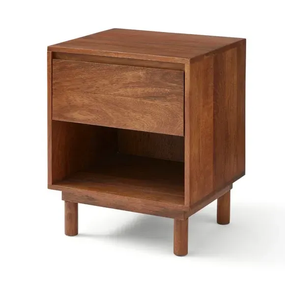 1 Drawer Bedside Table - Brown, Mango Wood