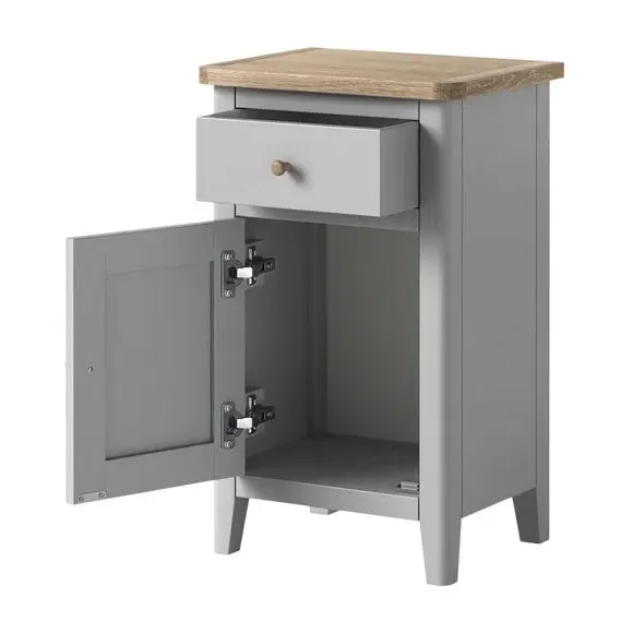 1 Drawer Bedside Table - Grey, Pine & Oak