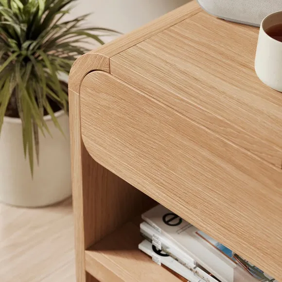 1 Drawer Bedside Table - Light Oak, Wood