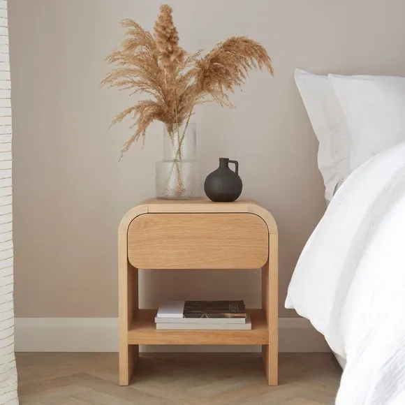 1 Drawer Bedside Table - Light Oak, Wood