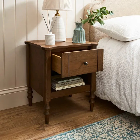 1 Drawer Bedside Table - Light Oak, Wood