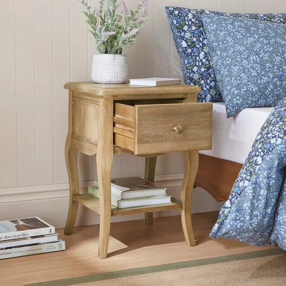 1 Drawer Bedside Table - Natural, Mango Wood