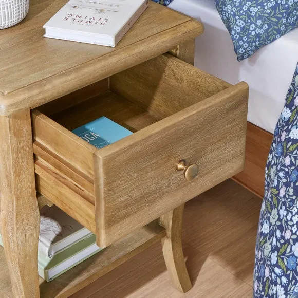 1 Drawer Bedside Table - Natural, Mango Wood