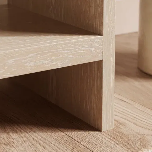 1 Drawer Bedside Table - Whitewashed, Wood