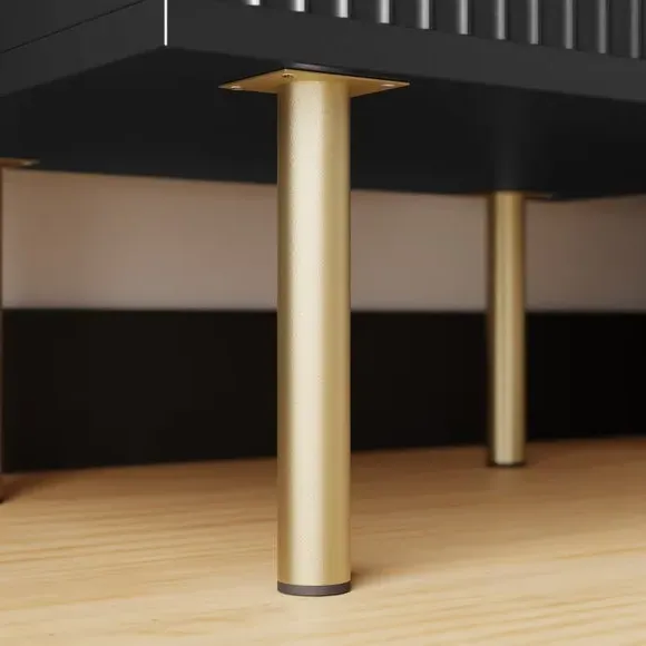1 Drawer Bedside Table with Shelf - Black, Wood