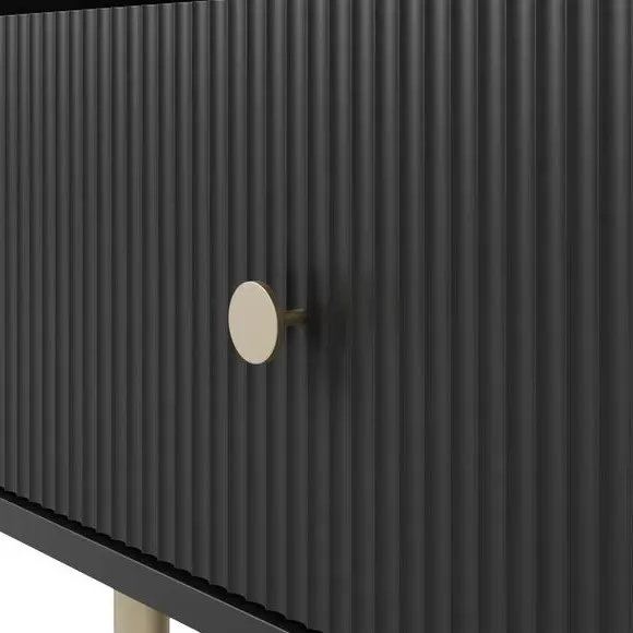 1 Drawer Bedside Table with Shelf - Black, Wood