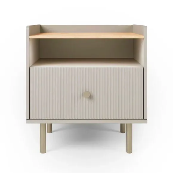1 Drawer Bedside Table with Shelf - Natural, Wood