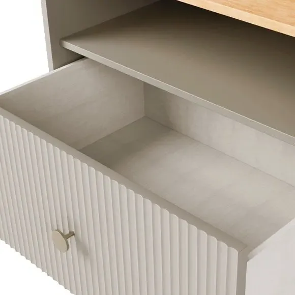 1 Drawer Bedside Table with Shelf - Natural, Wood
