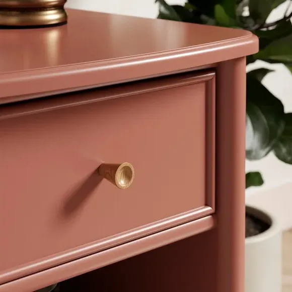 1 Drawer Bedside Table with Shelf - Red Clay