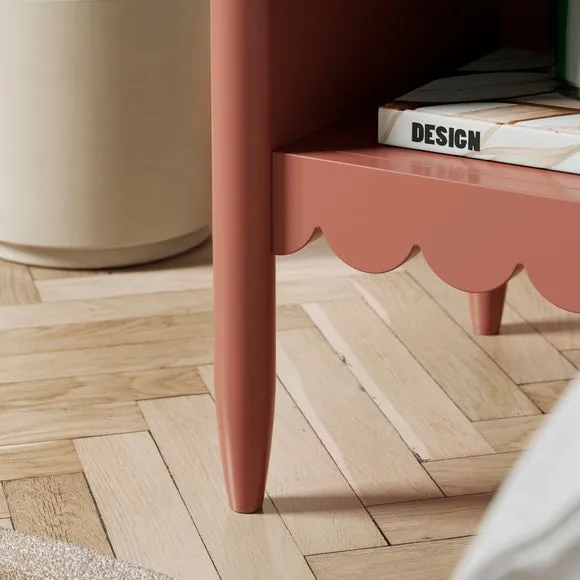 1 Drawer Bedside Table with Shelf - Red Clay