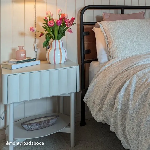 1 Drawer Bedside Table with Storage - Sandstone