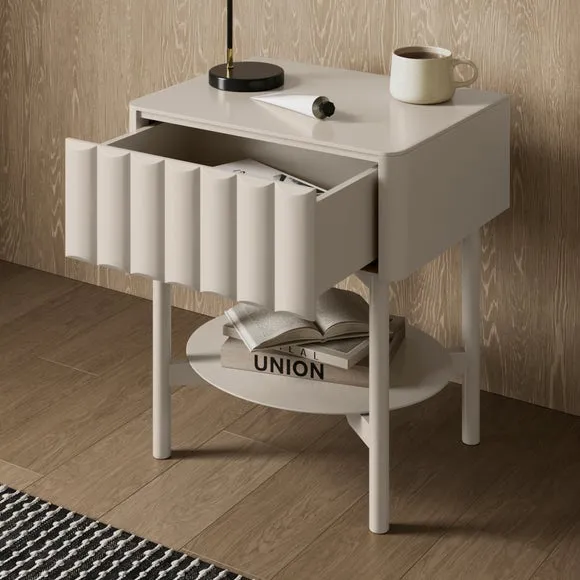 1 Drawer Bedside Table with Storage - Sandstone