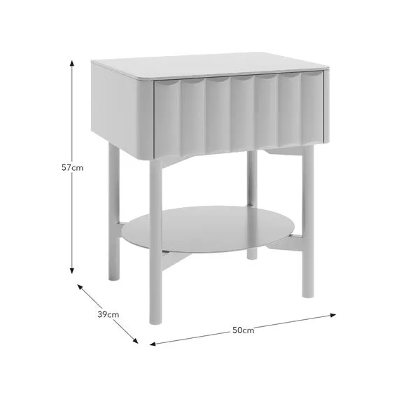 1 Drawer Bedside Table with Storage - Sandstone