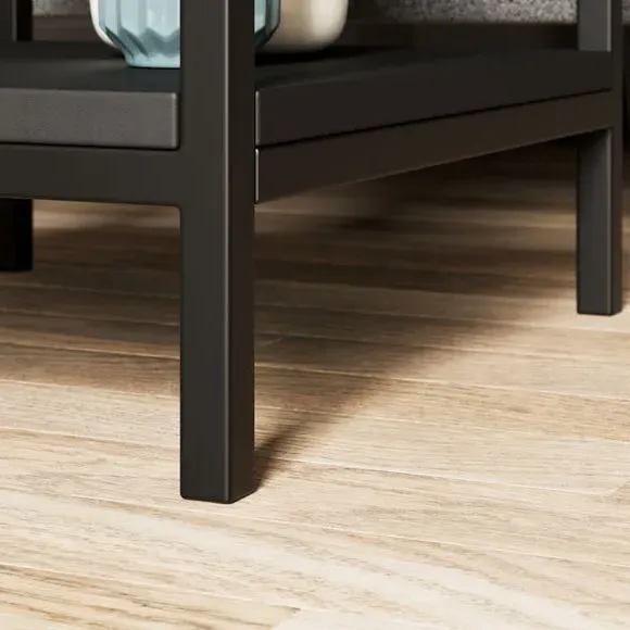1 Drawer Side Table - Black, Metal