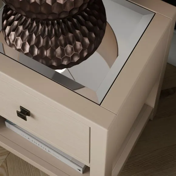 1 Drawer Slim Bedside Table - Warm Grey, Wood