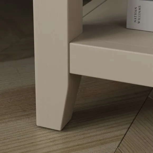 1 Drawer Slim Bedside Table - Warm Grey, Wood