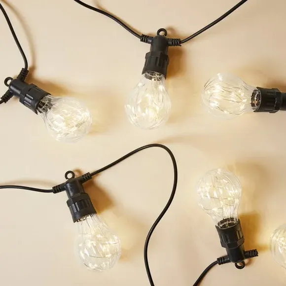 10 LED Festoon String Lights - Warm White, Clear