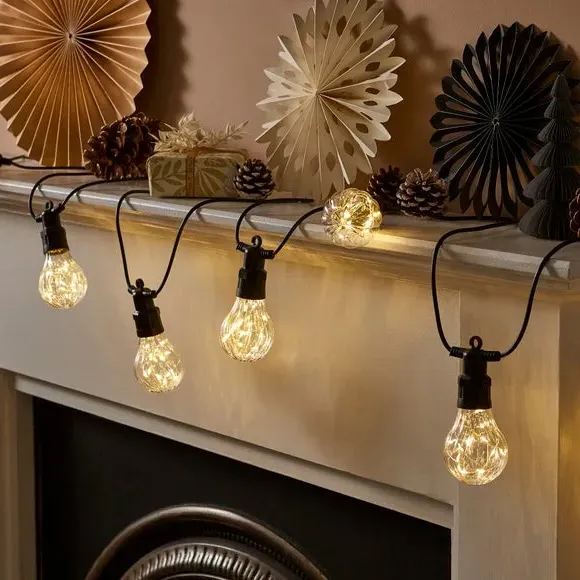 10 LED Festoon String Lights - Warm White, Clear image