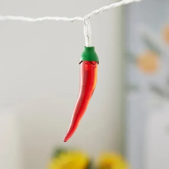 10 LED String Lights Chilli Design - Red
