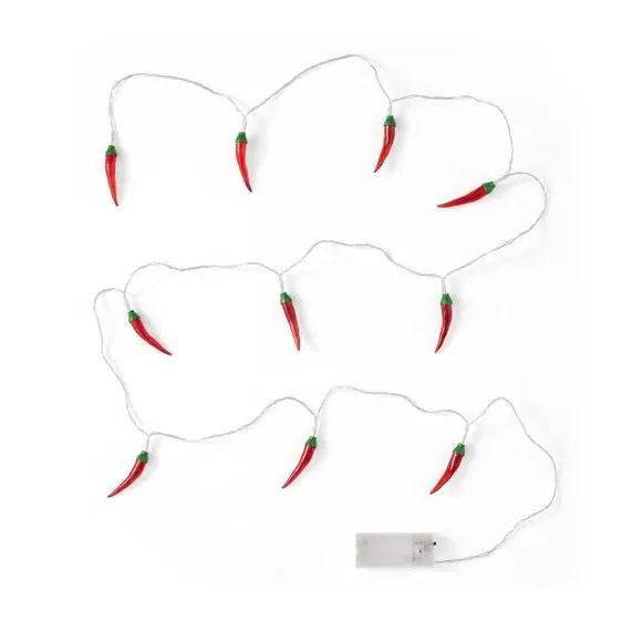 10 LED String Lights Chilli Design - Red