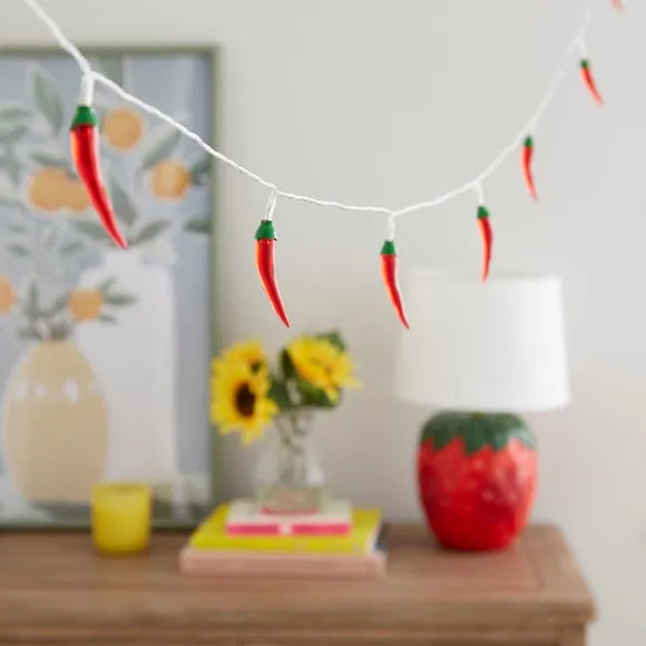 10 LED String Lights Chilli Design - Red image