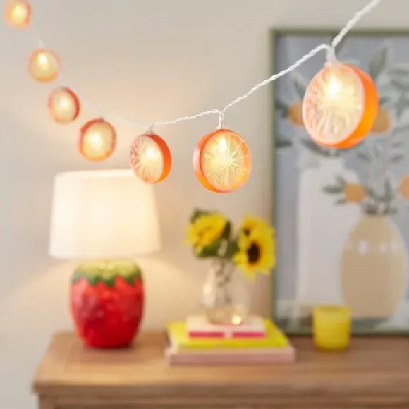 10 LED String Lights - Orange, Novelty Design
