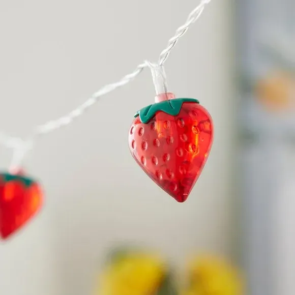 10 LED String Lights Strawberry Design - Red
