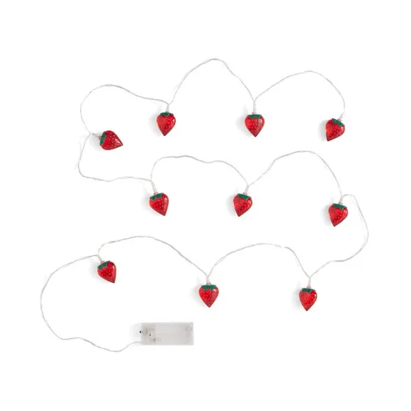 10 LED String Lights Strawberry Design - Red