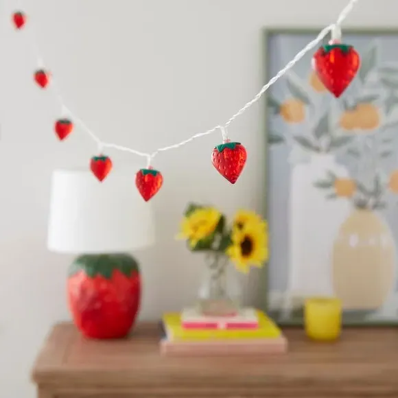 10 LED String Lights Strawberry Design - Red image