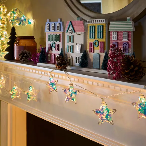 10-Light Star String Lights - Clear, Iridescent image